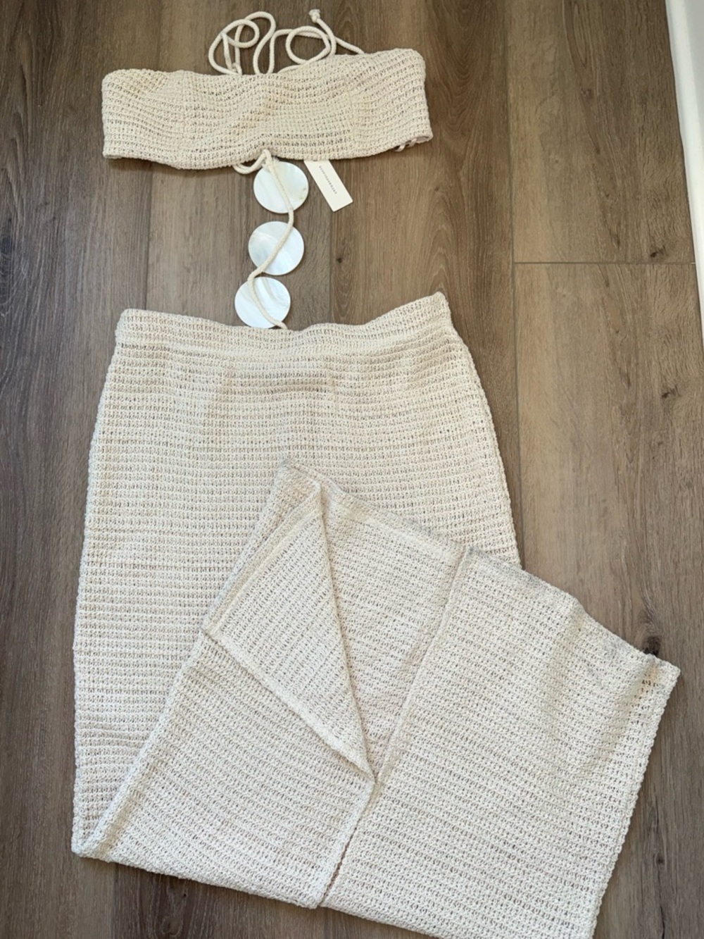 NWT Blithe Shell Bodice 2 Piece Knit Crochet Maxi Dress XL Anthropologie